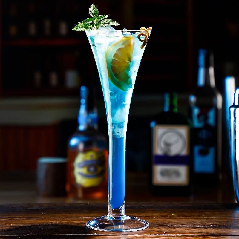 Champagne Trumpet Flute Martini Glass Elegantly Hand Blown, Cocktail Glass