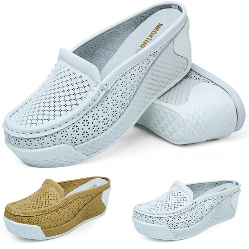 Kvinner casual wedge sko slip on høye hæler sandaler sommer netting gåsko utendørs plattform flate joggesko størrelse 35-43
