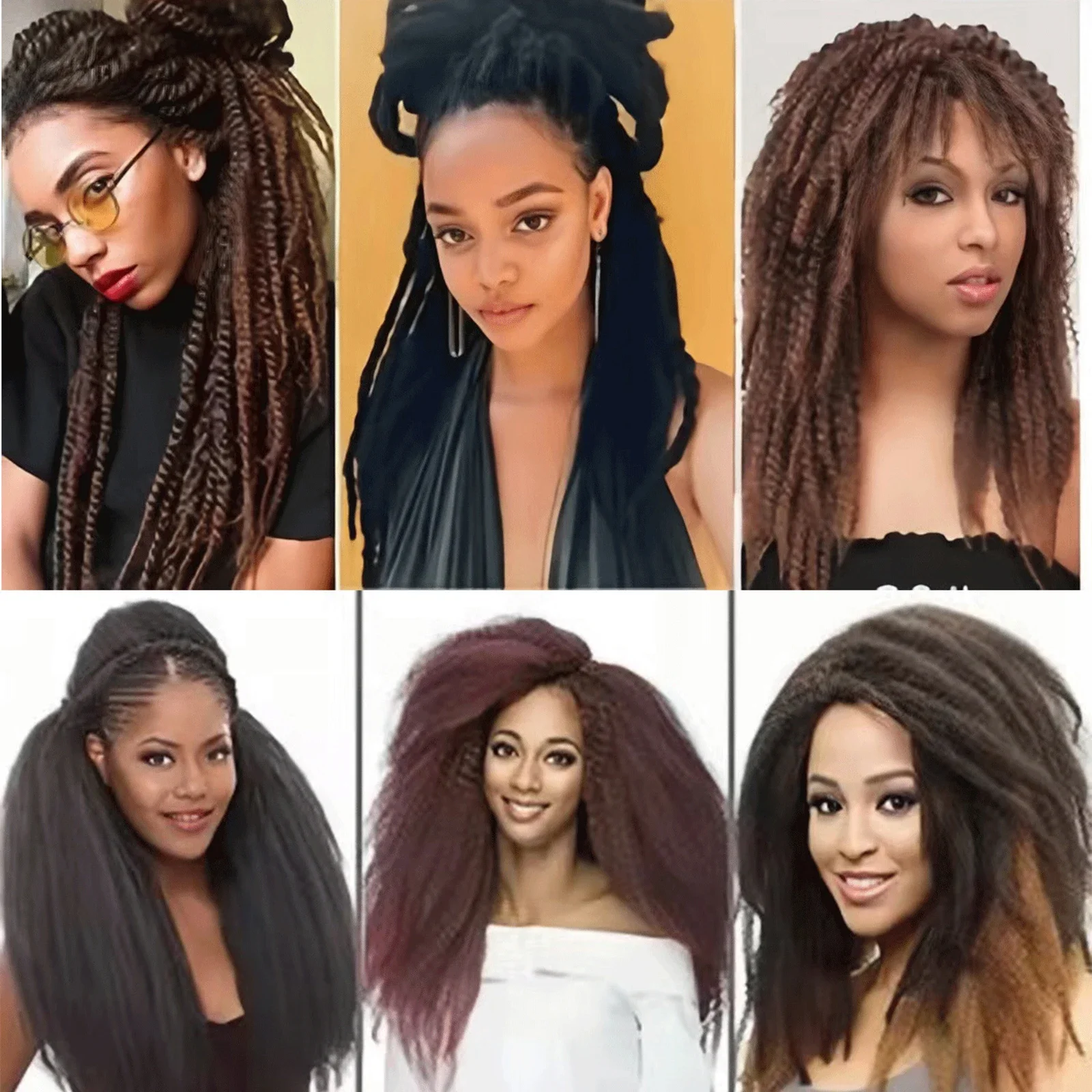 Pelo de ganchillo Marley Twist, pelo trenzado corto y rizado, trenzas bohemias, extensiones de cabello de ganchillo sintético, peinado Afro negro
