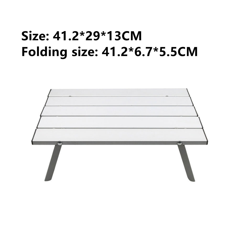 Camping Mini Foldable Table Outdoor Picnic Barbecue Tableware Portable Folding Desk Ultra Light Folding Computer Bed Desk: 41.2x29x13cm 03