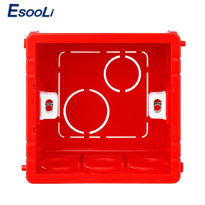 Esooli justerbar monteringsboks let berøringsafbryder intern kassette 86mm*85mm*50mm til 86 type berøringsafbryder og stikkontakt
