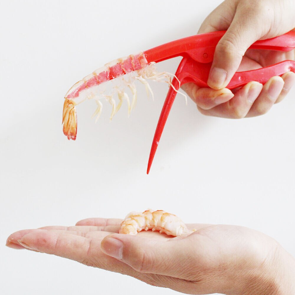 Éplucheur de crevettes en acier inoxydable, pince à éplucher les crevettes, les écrevisses de cuisine, éplucheur de fruits de mer, Gadget: Plastic