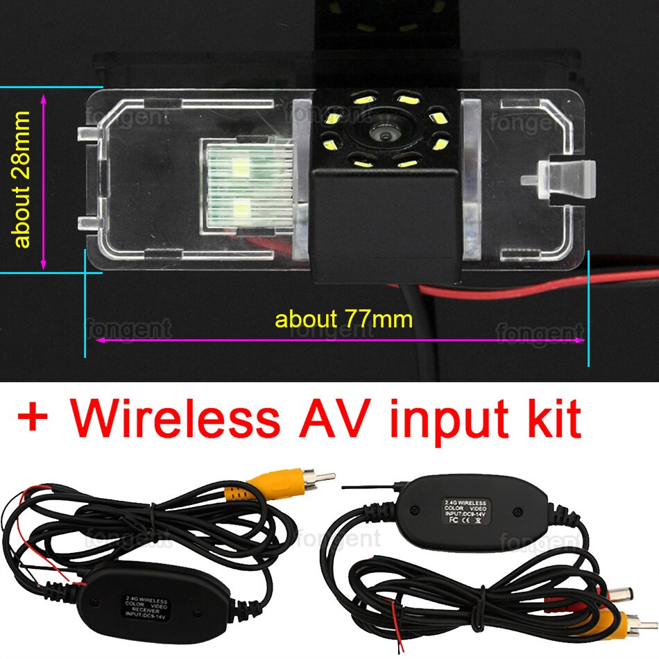 Voor Seat Ibiza 6L 6J Sc MK3 MK4 2002 ~ achteruitrijcamera Achteruitrijcamera Auto Back Up Camera: 8led Wireless