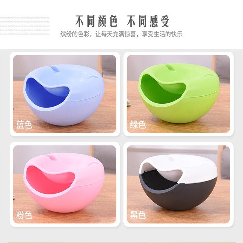 Lazy Fruit Bowl Plastic Candy Box Deconstructable Double Layer Candy Box Circle Fruit Container Snacks Plastic Tray
