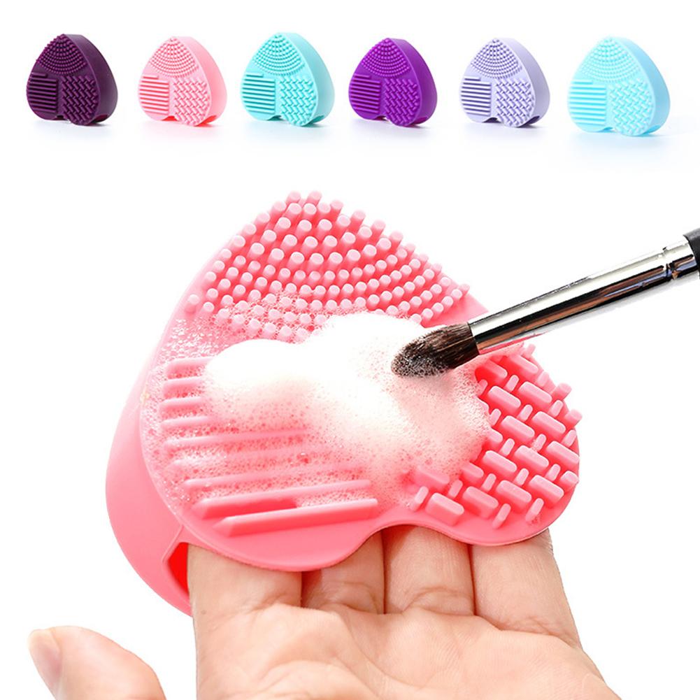 Love Heart Wash Cosmetic Brushes Cleaner MakeUp Washing Brush Gel Cleaning Mat Silicone Foundation Makeup Tool Cleaning Scrubber