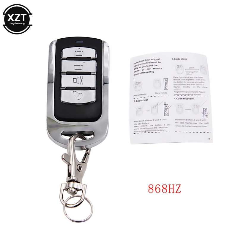 Control remoto inalámbrico RF para puerta de garaje, mando a distancia con clonación automática, 4 botones, 868MHZ