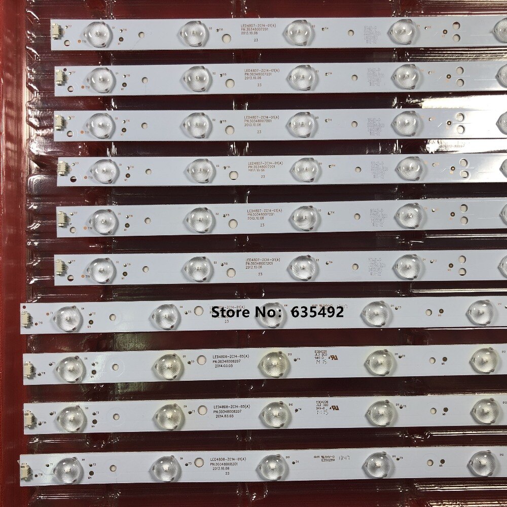 LED backlight strip 7/8 lamp for Haier 48"TV LE48F3000W LED48U3300 LED48D8 LED48D7-ZC14-01 01(B) 02