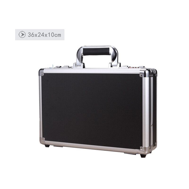 Multi-function Aluminum Alloy Tool Box Hardware Toolbox Impact Resistant Safety Case Profile Safety Storage Box 360*240*100mm: Black