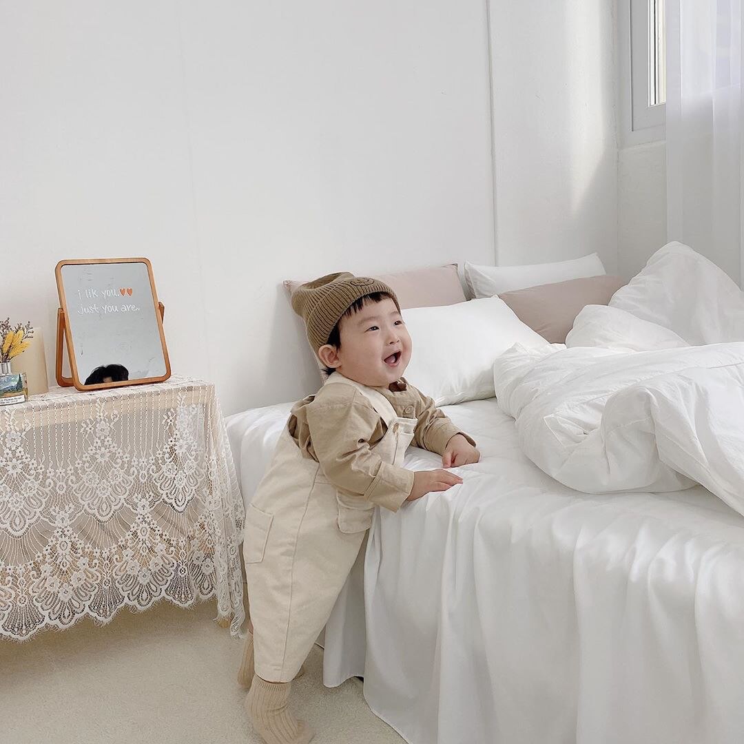 Baby Boy Overalls Solid Color Autumn Cotton Girls Jumpsuit Casual Loose Overalls Infant Kids Jumpsuit Pants