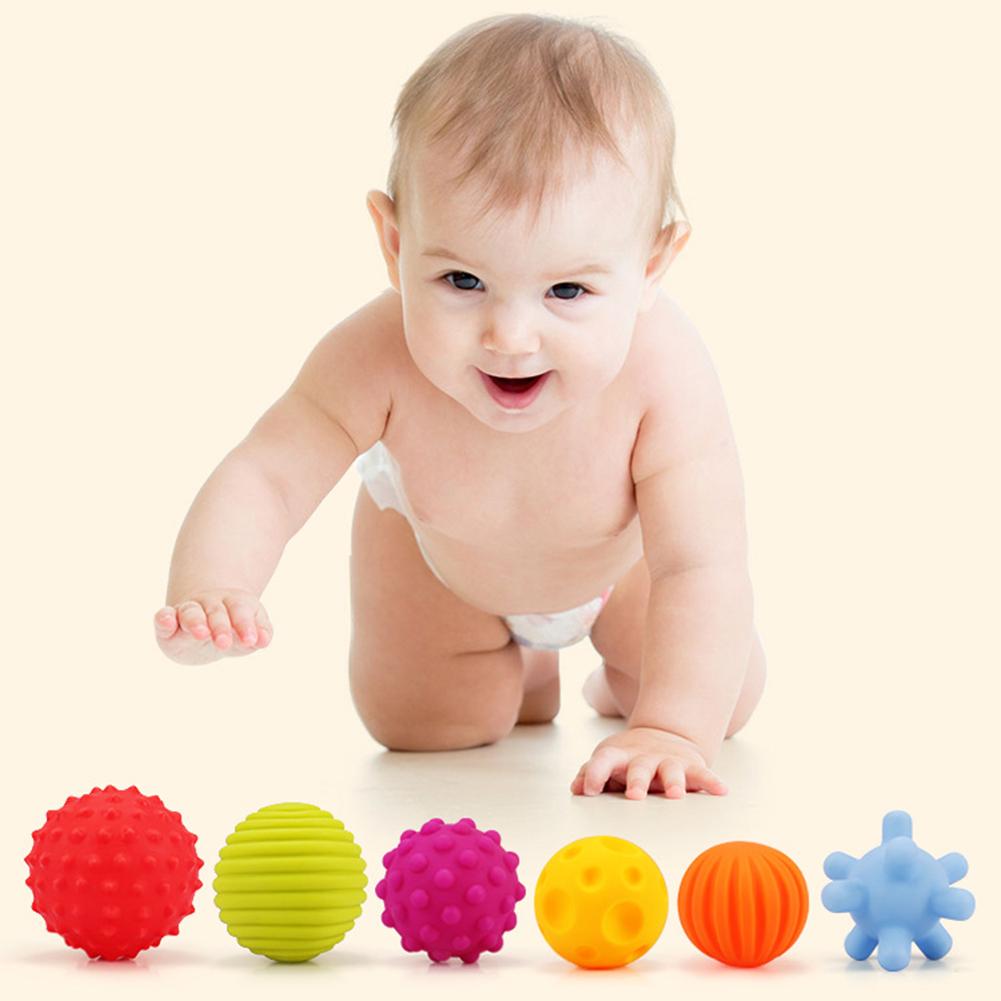 6Pcs Zintuiglijke Touch Meerdere Geweven Baby Ballen Met Bb Geluid Bad Onderwijs Speelgoed Kids Educatief Speelgoed Voor Kinderen