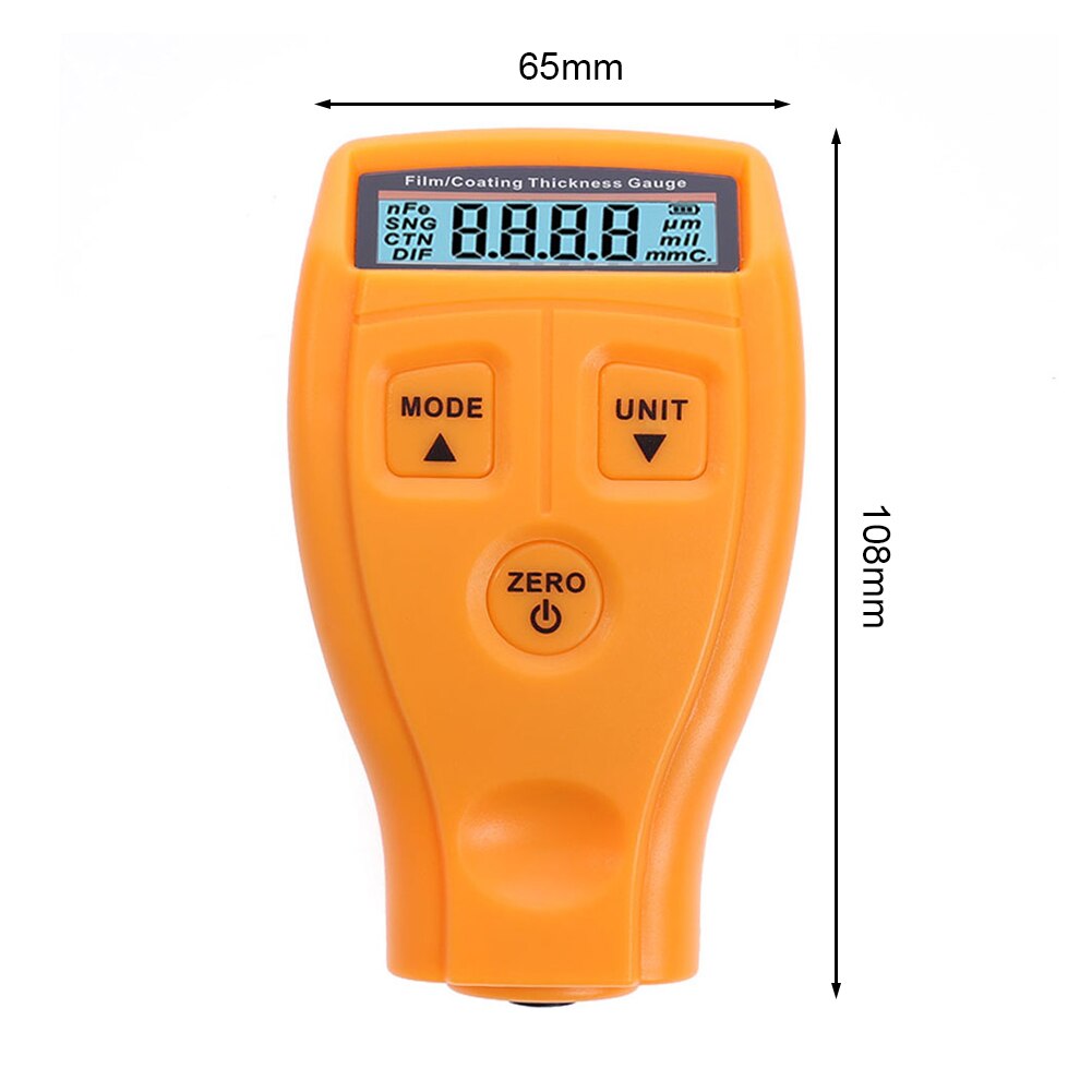 GM200/EM2271 Thickness Gauge Coating Painting Tester Film Paint Iron-based Thickness Meter Small Car Coating Measuring Tools: gm200 yellow