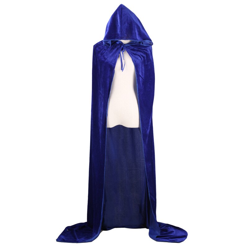 I bambini di età di Carnevale Costume di Halloween Uomo Donna Wizard Cosplay Lungo Mantello di Velluto Gotico Mantello Con Cappuccio Robe Medievale Strega Vampiro