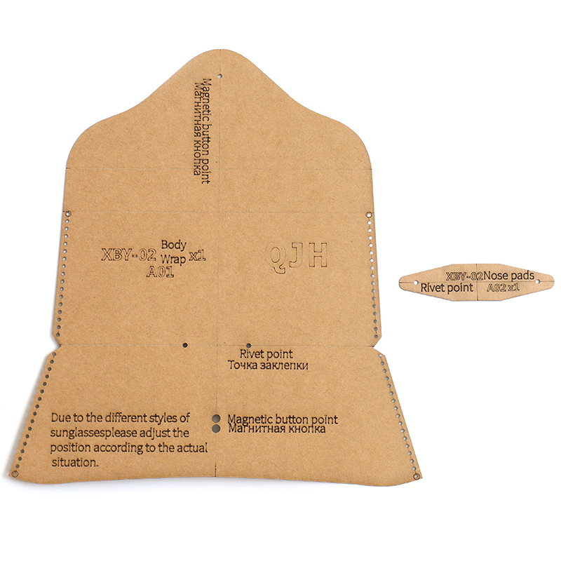 1 zestaw szablonów z papieru pakowego diy, piękne etui na okulary, wzór robić szycia ze skóry diy, wzór robić szycia 17cm*8cm