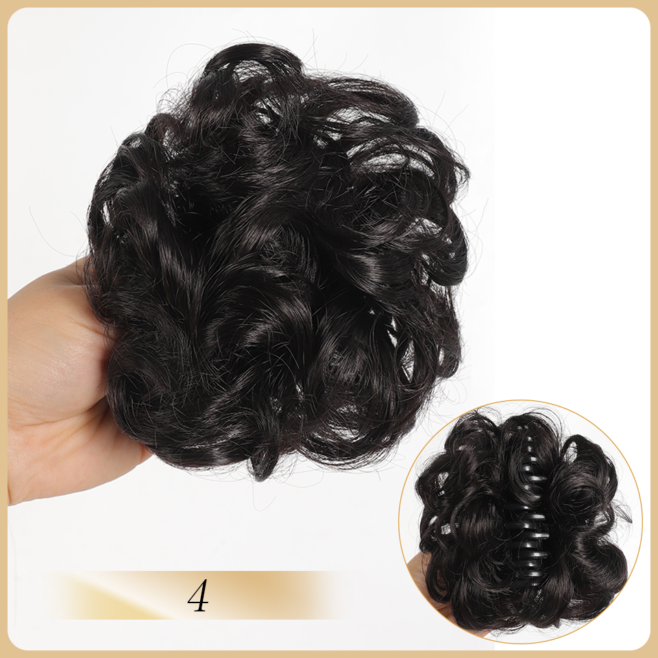 Synthetic Hair Messy Bun Hair Piece Bun Fluffy Elastic Rubber Band Suitable For Women To Wear