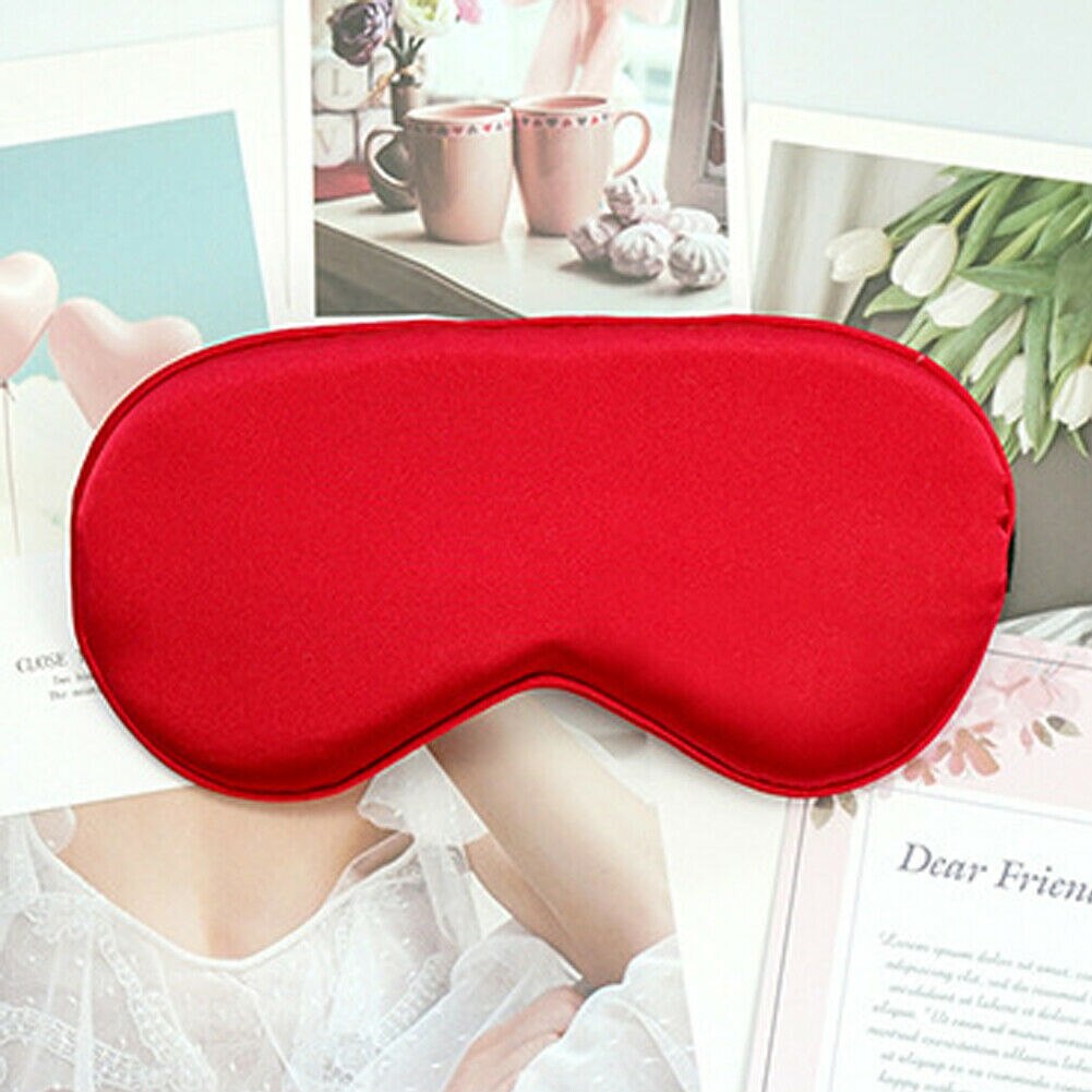 Luksus ren økologisk morbær silke søvn øjenmaske justerbar sovehjælp øjenplaster rejse blød silke slap af sove bind for øjnene: Rød