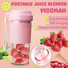 Draagbare elektrische sapcentrifuge, 400ml kleine fruitbekers, keukenmachine, mixer, mini-usb-oplaadbaar, 40 seconden snelle sapcentrifuge