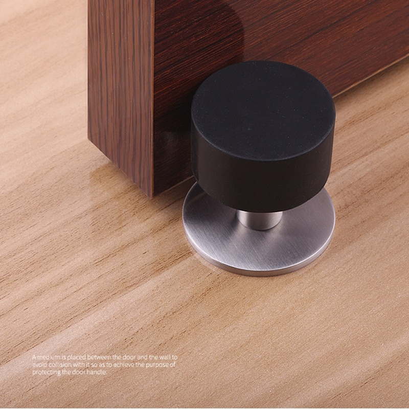 304 Stainless Steel Door Stopper Wall Protector Mount Door Stop with Hardware Screws Brushed Finish Door Handle Wall-Mount