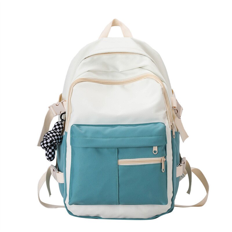 Fengdong zaini per scuola per adolescenti zaino per scuola per donna zaino per laptop da viaggio leggero impermeabile zaino per libri universitari: WhiteBlue