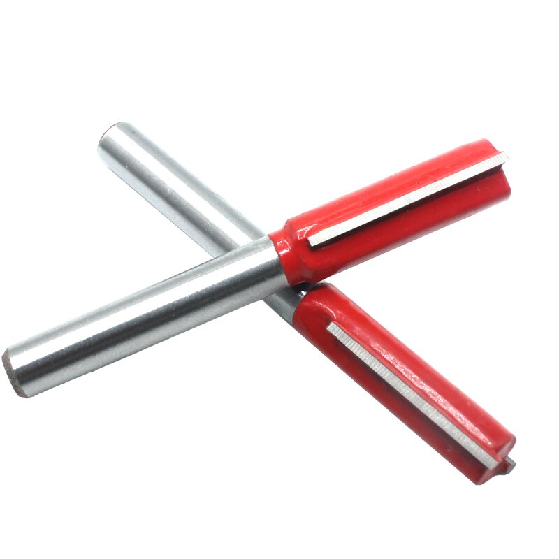 LAVIE-herramienta de corte para carpintería, vástago de 1/4 pulgadas, 6,35mm, doble boquilla de cuchilla, broca recta, cortador de carpintería, broca de enrutador de corte, MC01011, 1 ud.