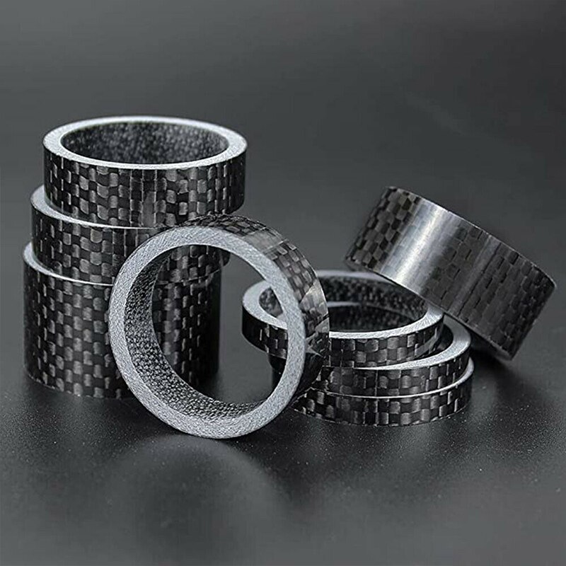 11Pc Set Fiets Carbon Fiber Washer 1-1/8 &quot;Stem Wasmachine Spacer 28.6Mm Mtb Voorvork 3/5/10/15/20Mm Racefiets Accessoires: Default Title