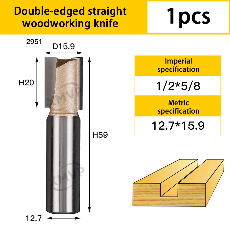 Fresa para carpintería con cuchillo recto de doble filo extendido, cabezal de herramienta para máquina de grabado y recorte, máquina de torno: 18 mm