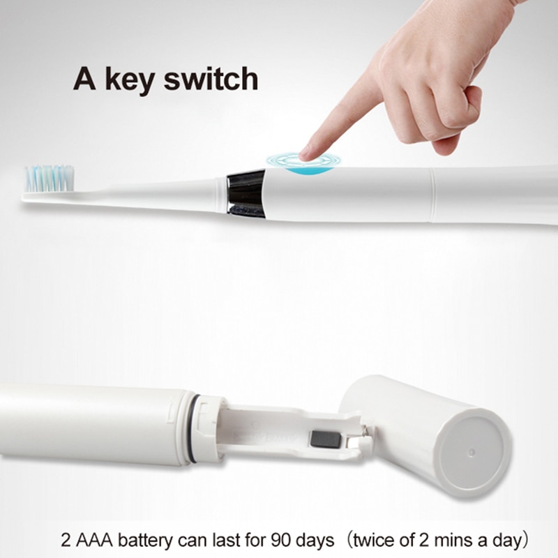 SEAGO Electric Toothbrush Sonic Adult Battery Tooth brush 2 Replacement Brush Heads Timer Waterproof brush your teeth E2