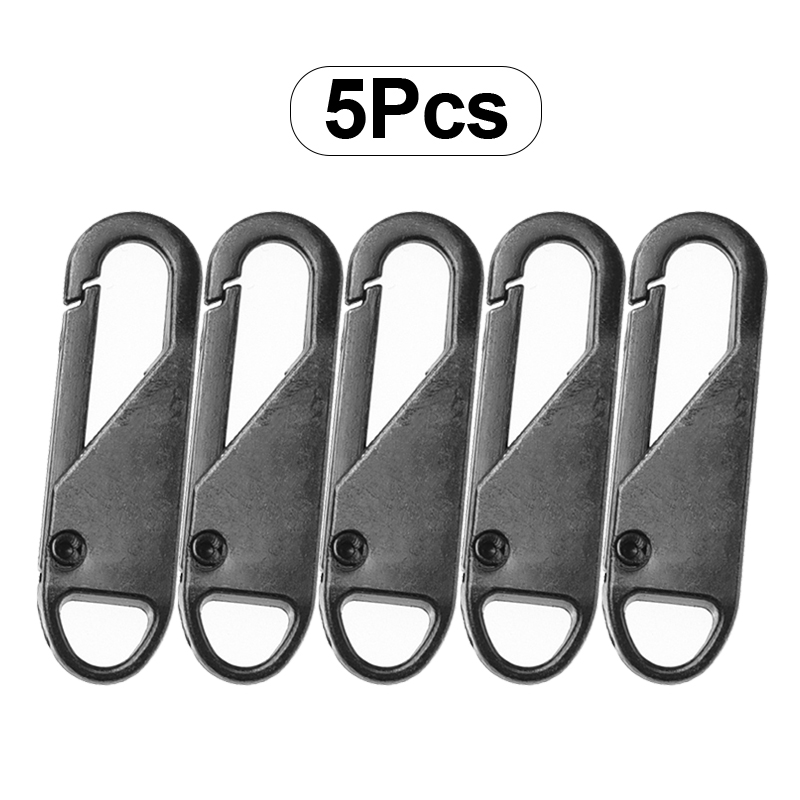 5pcs Universal Replacement Zipper Slider Metal Alloy Removal Zipper Puller Luggage Bag Zip Head DIY Craft Sewing Tool Repair Kit: Chocolate