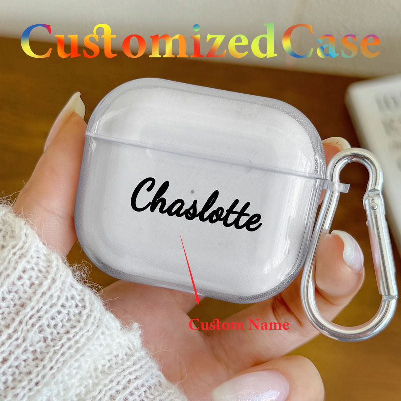 Para AirPods Pro 2 2nd fundas personalizadas con nombre personalizado funda de silicona suave para AirPods 4 3 2 1 funda para auriculares
