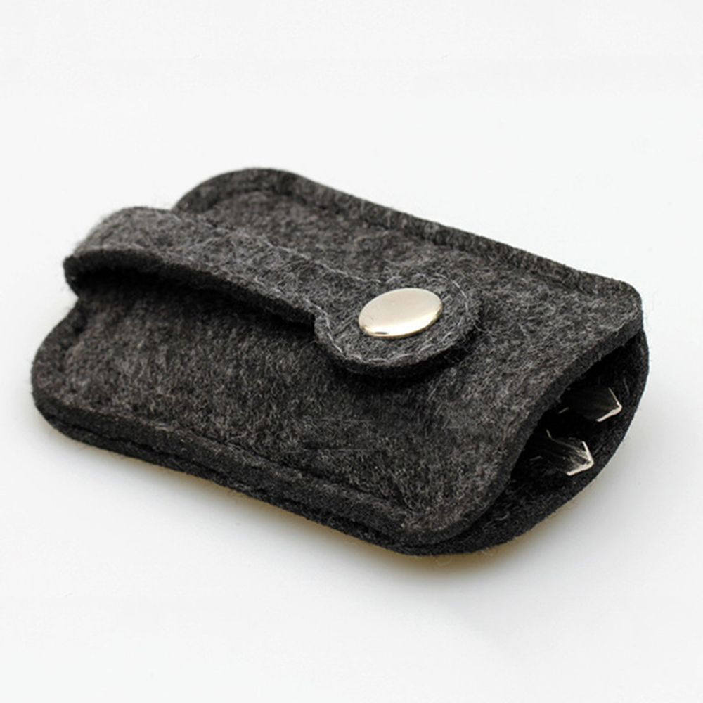 1Pc Car Key Bag Wallet Purse Woolen Felt Keychain Holder Pocket Keys Organizer Pouch Case Bag for Men Housekeeper: Brown