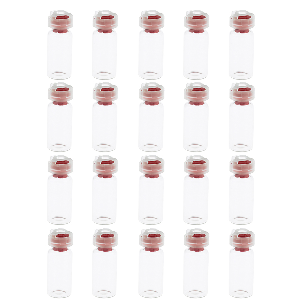 10ml Clear Sealed Liquid Cosmetic Sampling Glass Bottles Vials Plastic Cap