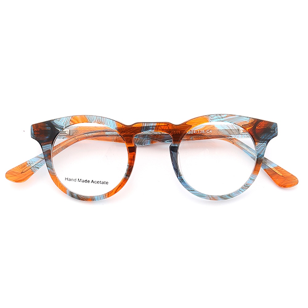 Kvinder små runde brillestel mænd optiske briller stel skildpadde skal receptpligtige briller brun orange retro briller