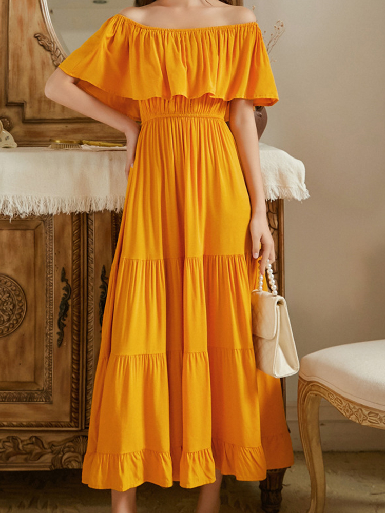 Geplooide Lange Strand Jurk Vrouwen Elegante Off Shoulder Sexy Bodycon Jurk Wit Vintage Zomer Backless Maxi Jurk Boho Zonnejurk: L / Blauw