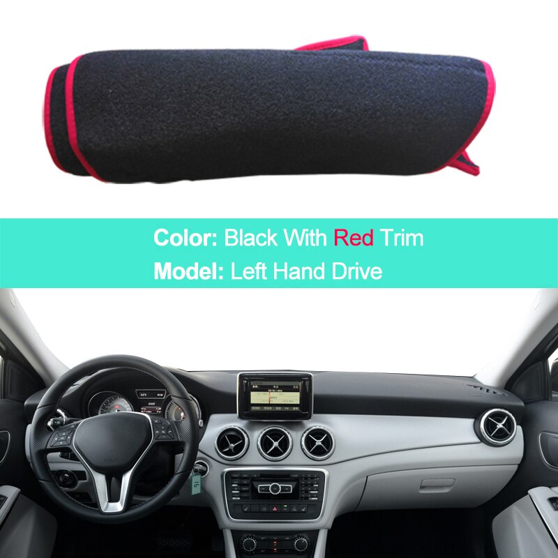 Car Dashboard Cover DashMat For Mercedes Benz GLA X156 GLA180 GLA200 GLA220 GLA250 220 220d AMG: LHD Red