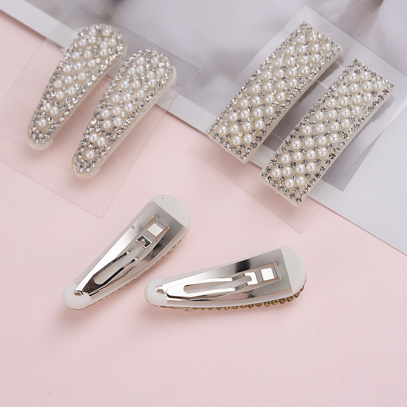 Broches para el cabello bonitos para niñas con de diamantes de imitación de perlas, horquilla para niños, accesorios para el cabello de princesa