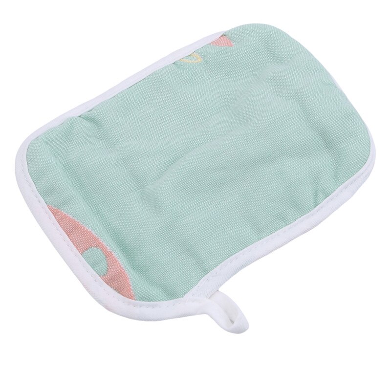 6-layer Gauze Baby Shower Gloves Baby Bath Towel Double-sided Cotton Bath Wipe Bath Towel: Green