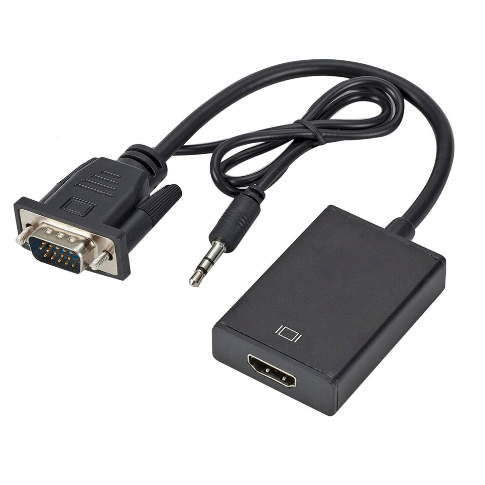 BGGQGG 1080P HD Vga a Hdmi con cavo Audio da 3.5mm adattatore Vga a Hdmi per PCProjector convertitore Audio Video da Laptop a HDTV Ps4