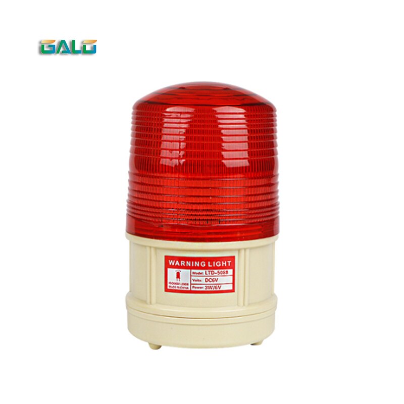 Popular, alimentado por batería de LTE-5088, pantalla LED de 6V CC, flash LED, alarma estroboscópico, luz de advertencia roja y amarilla