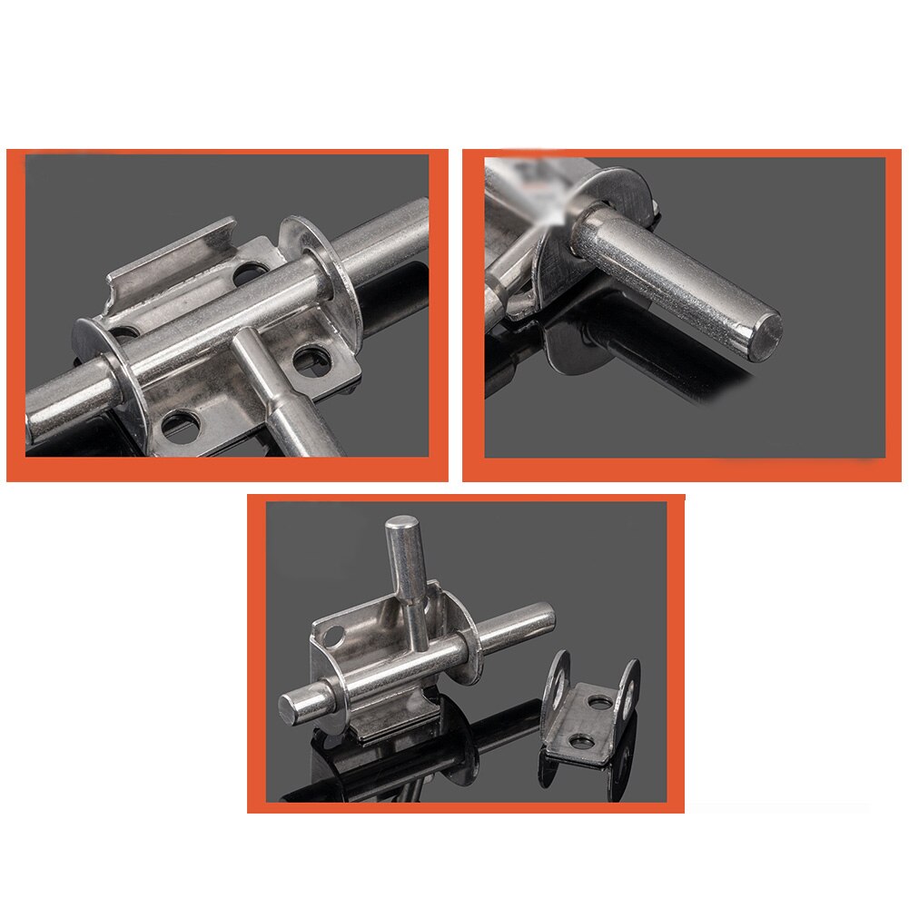 Practical Gate Slide Bolt Sliding Door Latch Hasp Staple Lock Home Stainless Steel Durable Hardware Safety