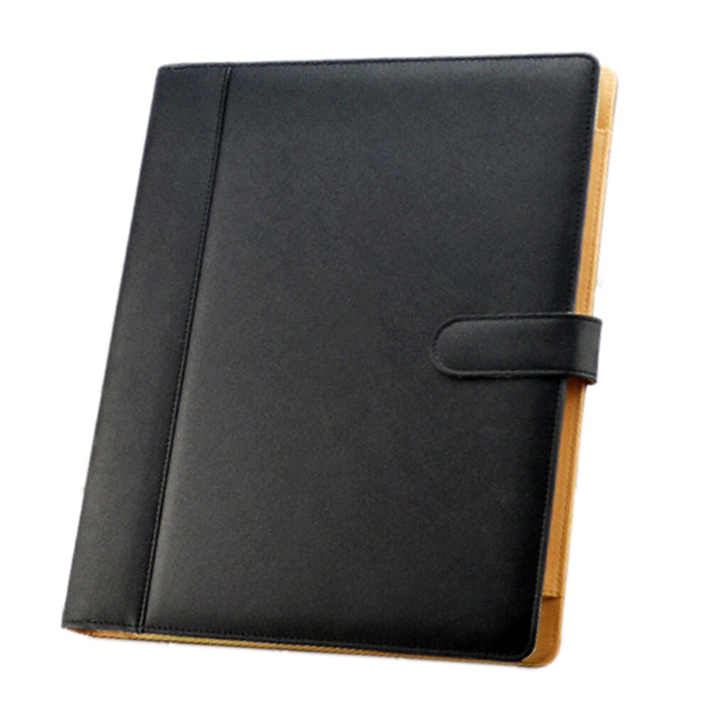 A4 3 Gat Pu Lederen Map Portfolio Met Houder Calculator Voor Kantoor Zwart