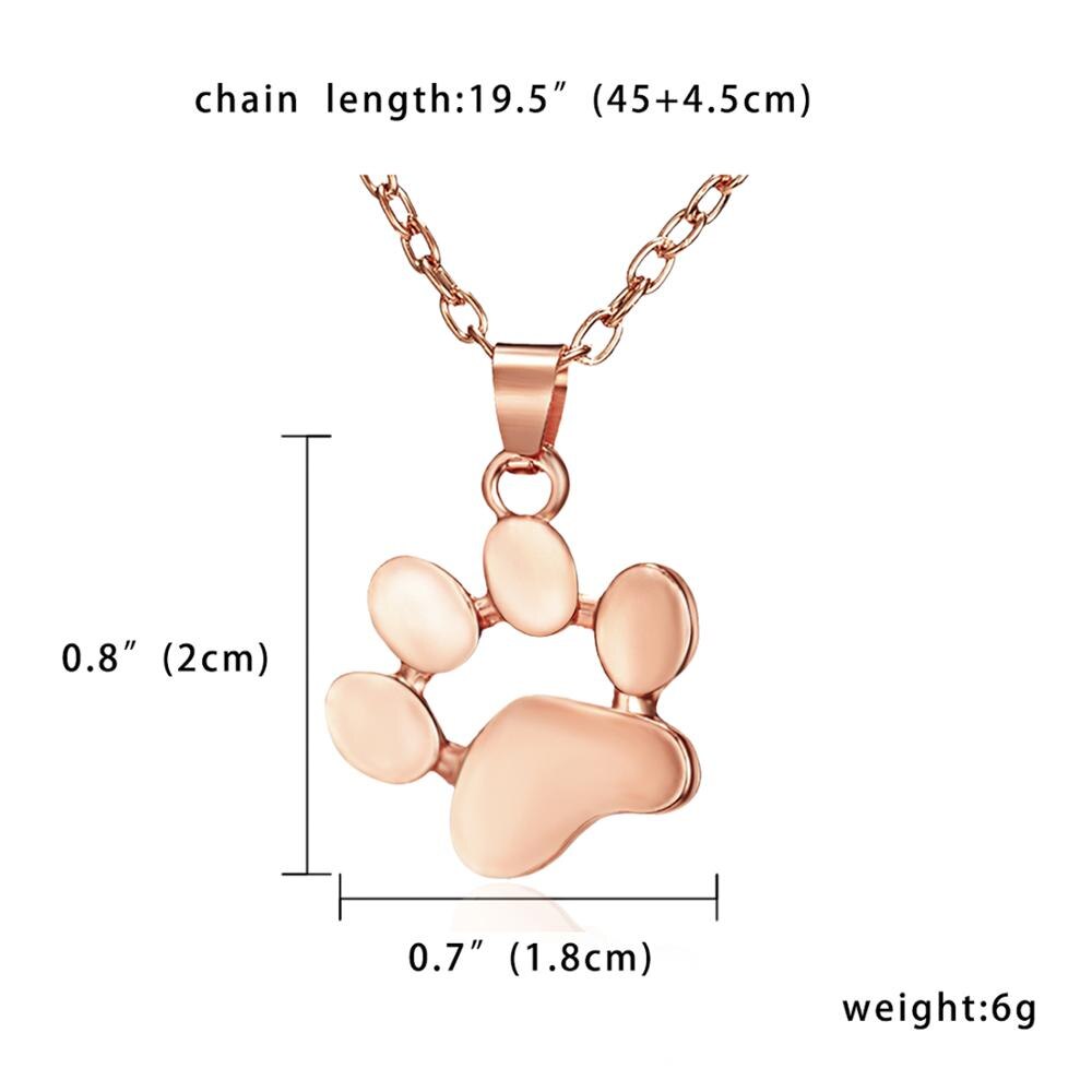 Gold Rose Gold Silber Farbe Niedlichen Hund Pfote Hohl Katze Pfote Mit Herz Anhänger Schlüsselbein Kette Halskette Weibliche Süße Schmuck