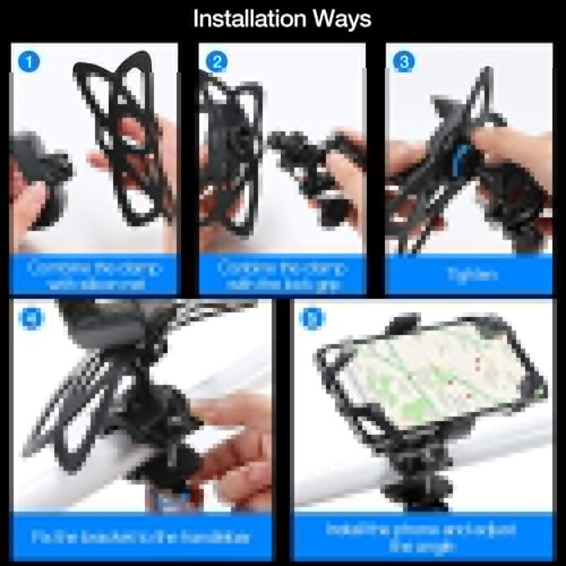 360°Rotatable Motorcycle Cell Phone Mount Universal Cell Phone Bicycle Rack Handlebar & Motorcycle Holder Cradle