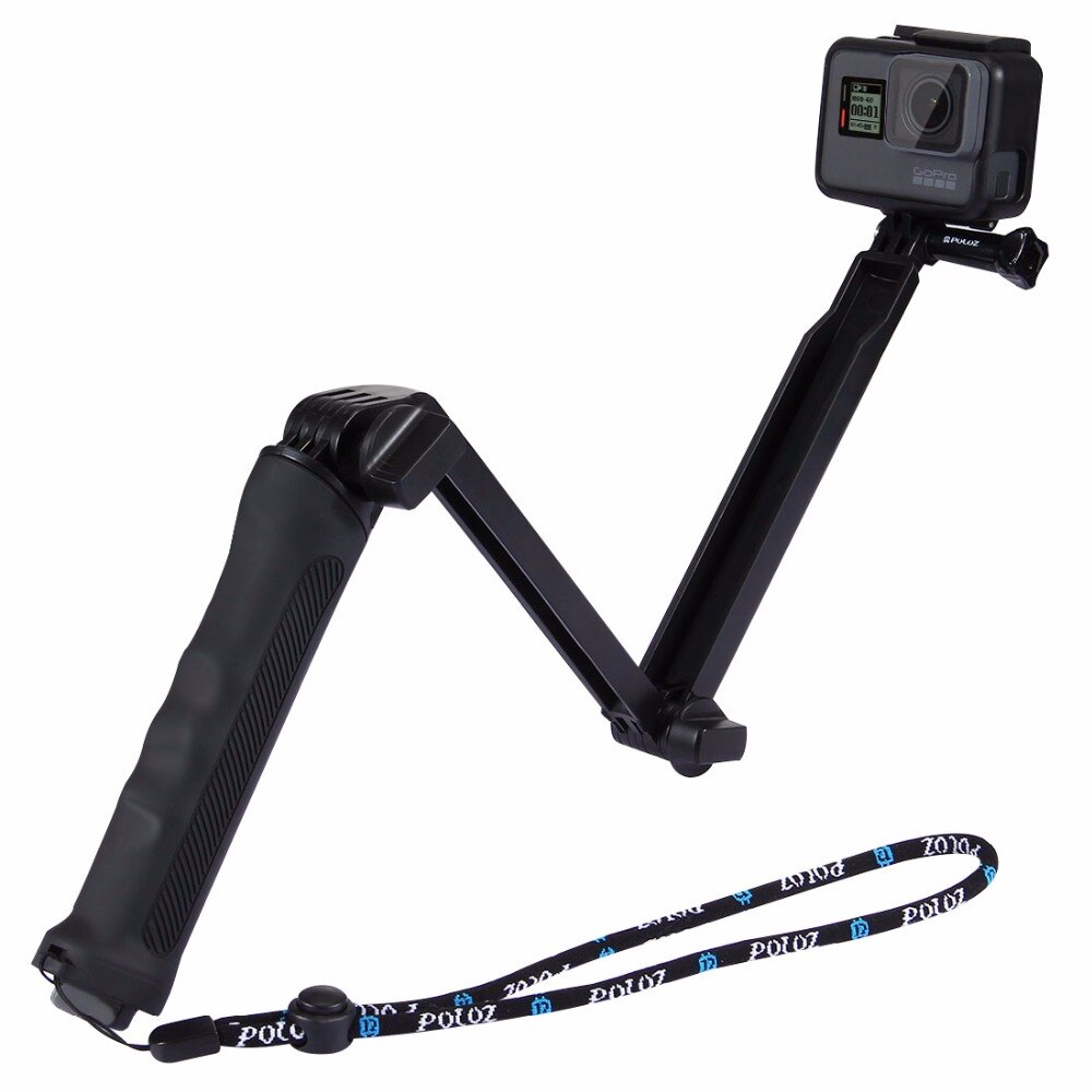 Mini Tre sezioni Multi-funzione Selfie stick con il Treppiedi Allungabile Monopiede per GoPro Hero 5 4 3 Sjcam Xiaoyi telecamere di azione