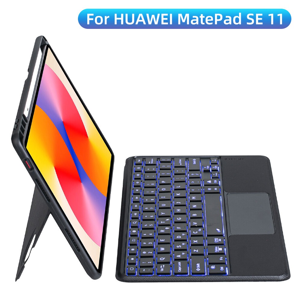 Magic Keyboard Case voor HUAWEI Matepad SE 11 inch HUAWEI MatePad 11.5 S 2025 Afneembare Backlight Toetsenbord Cover: Rood