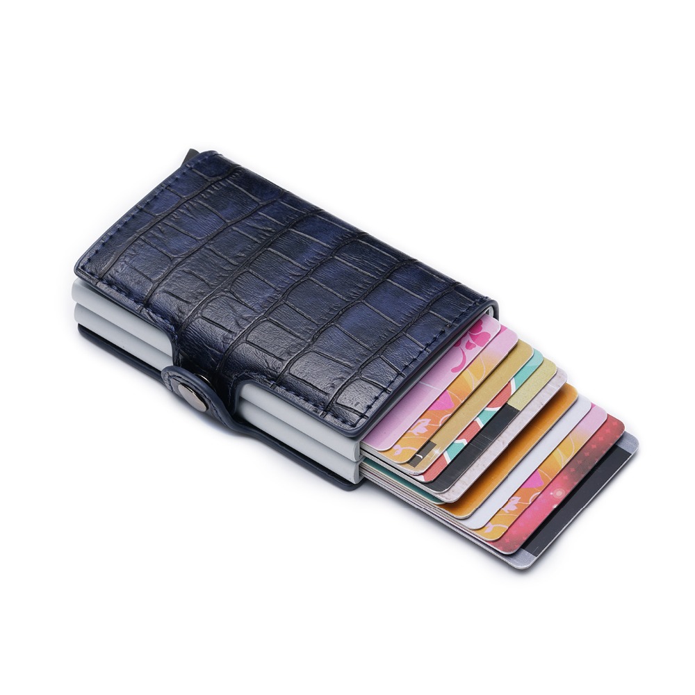 Kaarthouder Rfid Blokkeren Aluminium Zaken Id Credit Card Holder Mannen Slim Dubbele Case Portemonnee Portemonnee