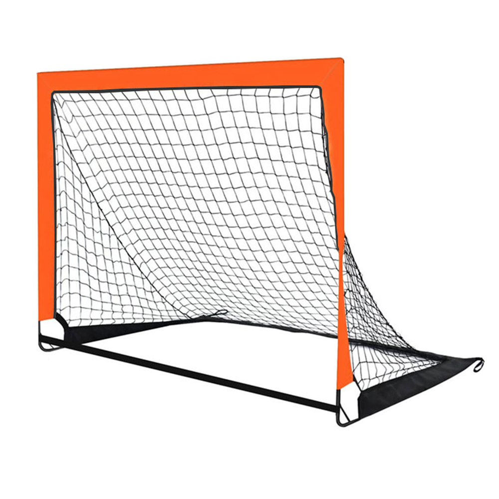 Tragbare Fußballtore für Höhle Hinterhof, faltbares Handys Schulungen-Fußballnetz für freundlicher, Fußballtor für drinnen und draußen, Pop-hoch-Fußballtore: Orange