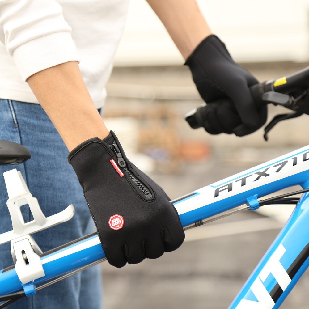 Motorfiets Handschoenen Windstopper Volledige Vinger Ski Handschoenen Warm Rijden Handschoen Outdoor Sport Auto-Styling Touch Screen Rits Handschoenen