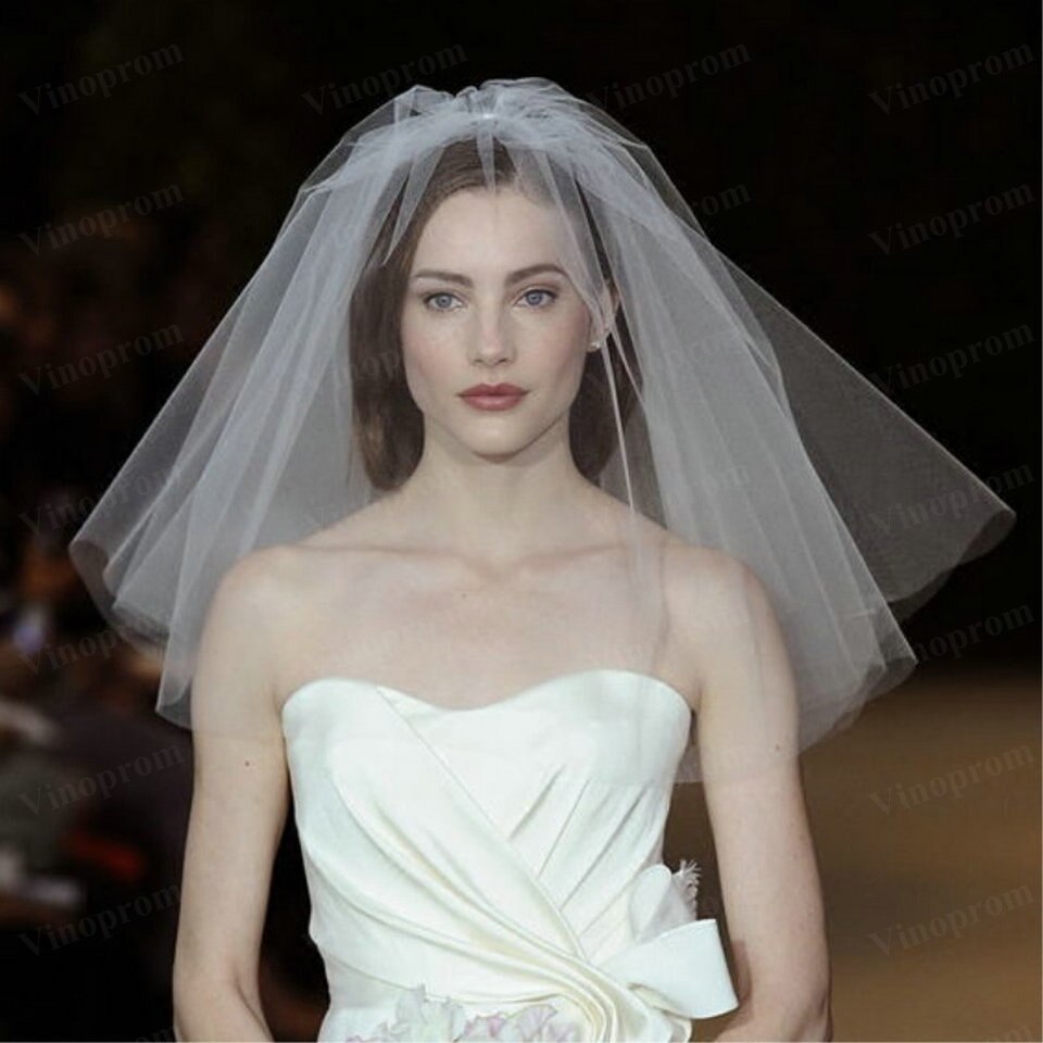 Top short bridal wedding veils two layer 75cm comb white Ivory veil for wedding party tulle veil