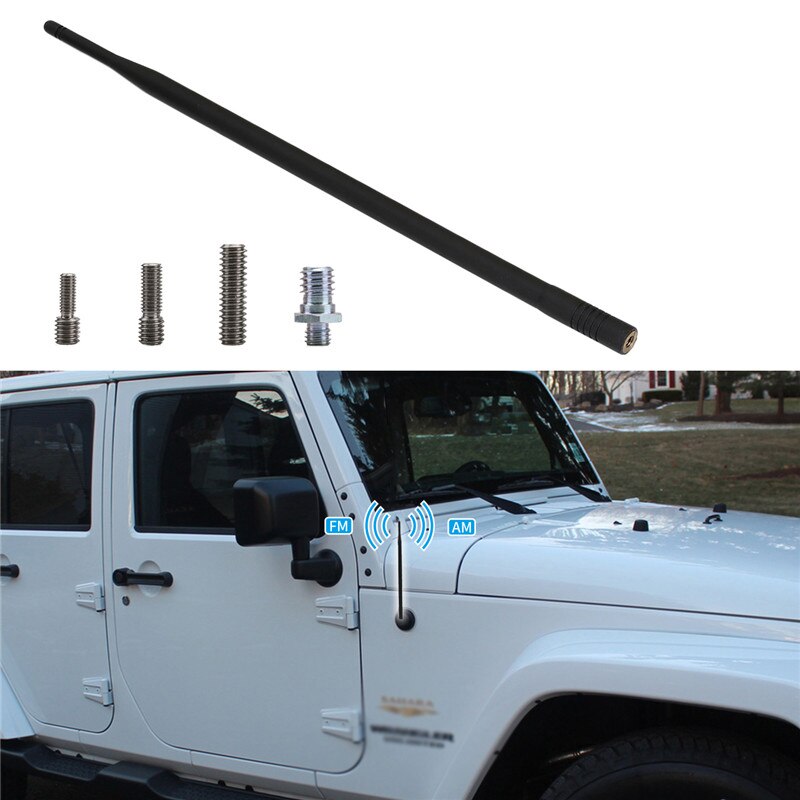 13" Screw-in Rubber Antenna Mast For Jeep Wrangler JK 1997 Signal Aerial Amplifier Booster FM AM Vehicle Radio /