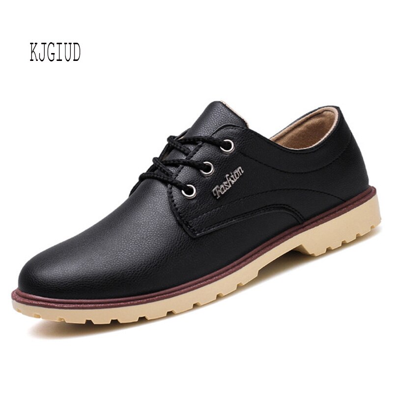 Autumn Men's Leather Shoes Men's Casual Men's Shoes Trend Wild Work Slip Breathable Waterproof Single Shoes
