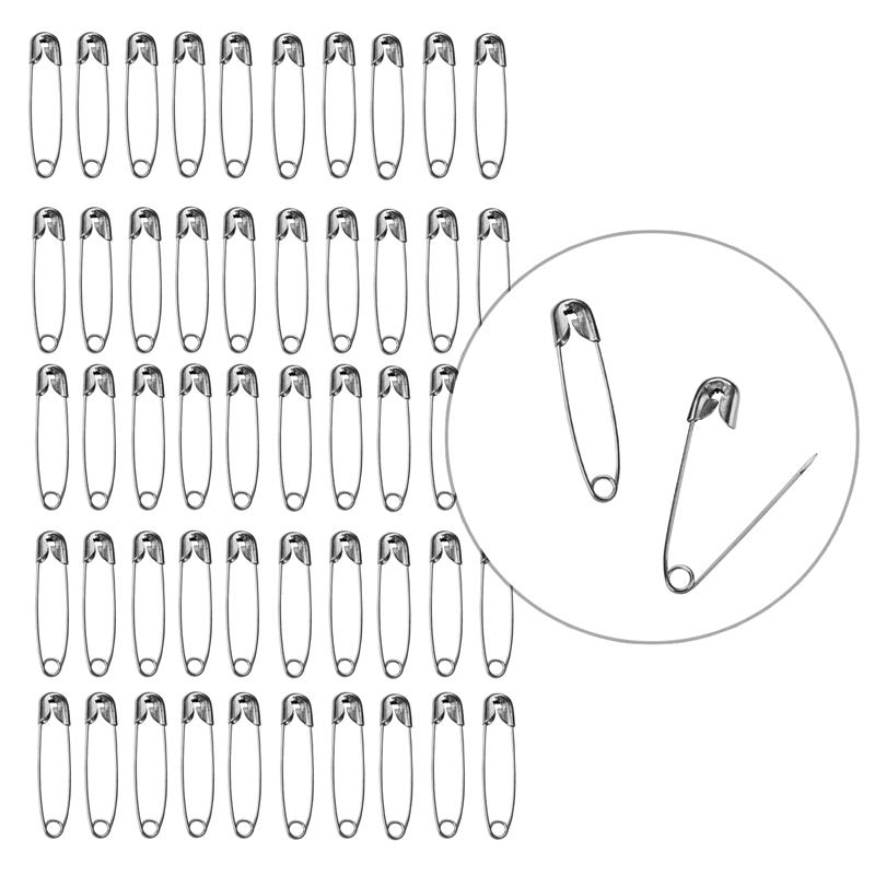 Alfileres de seguridad de , Clip de papel, herramientas de costura DIY, agujas de Metal dorado y plateado, broche de seguridad grande, accesorios, 50 Uds.: 50pcs-6x27mm-silver